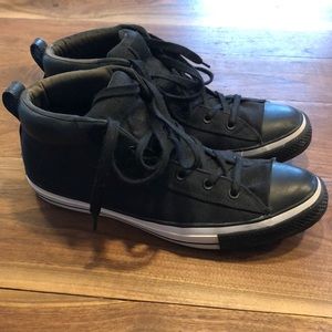 Converse all stars black with white.